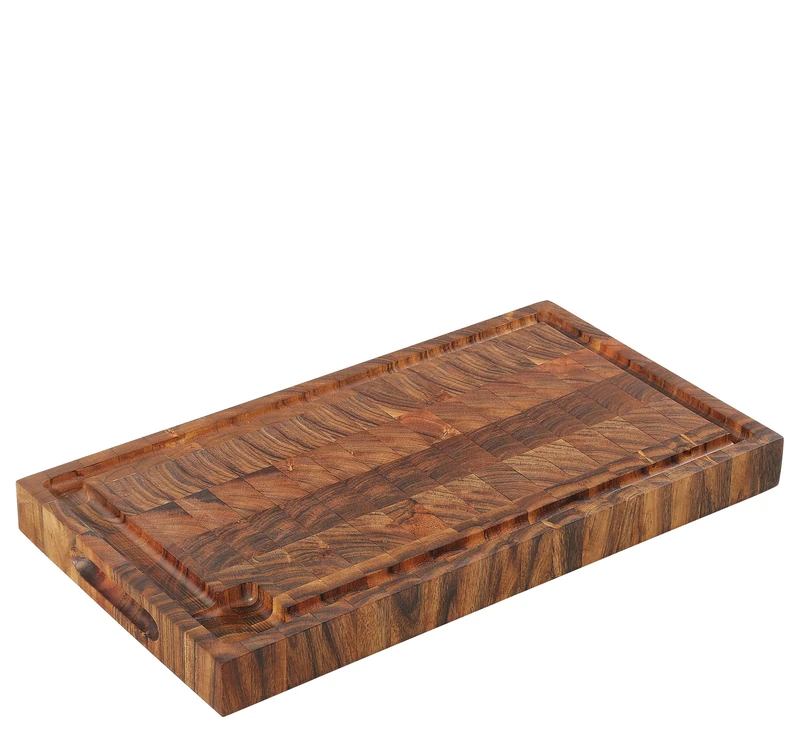 Zassenhaus Acacia Wood Chopping Board | Carving Board with Juice Groove | Kitchen Board End Wood | Knife-Friendly Wooden Chopping Board for Meat | Sustainably Sourced Hardwood | 45 x 25 x 4 cm