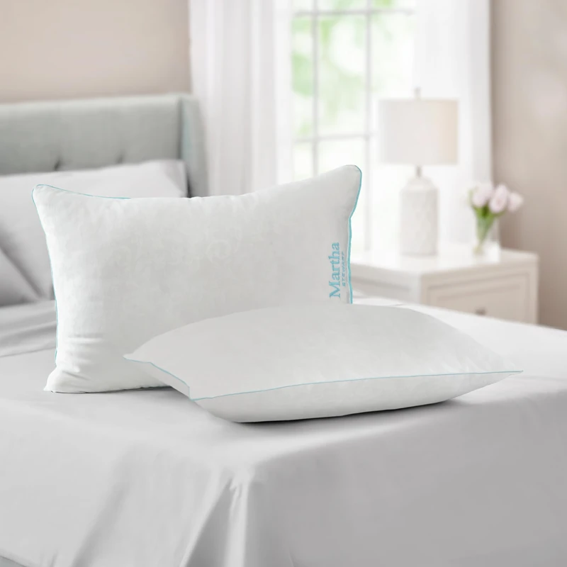 Martha Stewart Heirloom Jacquard 2 Piece Bed Pillow Set, 385 TC, Down-Alternative, Standard/Queen