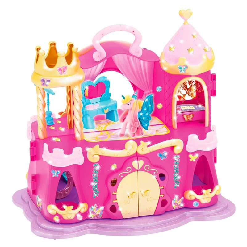 Galupy RAINBOW UNICORN Magic Castle Playset with Lockable Castle, Exclusive Unicorn Toy Figure and Accessories – Girls Toys and Unicorn Gifts for Kids Age 3+