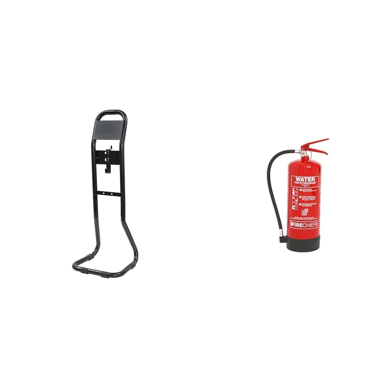 Firechief Flat Pack Single Extinguisher Stand and 6L Water Fire Extinguisher Bundle - Ideal for Offices, Public Buildings, Schools - Essential Fire Safety Kit for Class A Combustible Material Fires