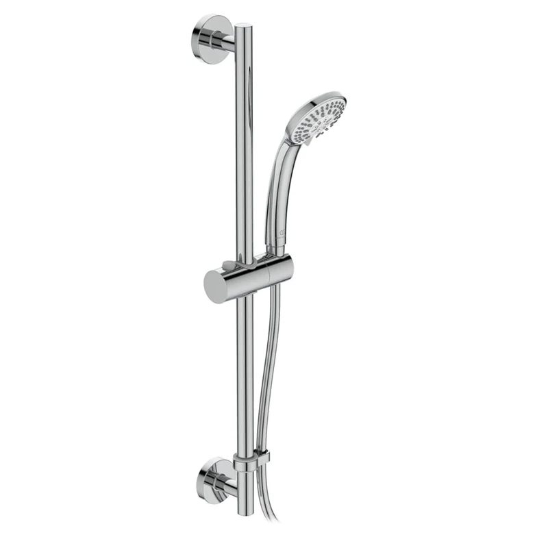 Ideal Standard – Shower Kit Idealrain S3 Shower Kit with 600mm Rail, 1.35m Shower Hose and 3 Spray Pattern Shower Head, Chrome