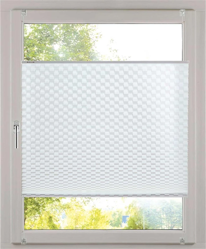K-Home Klemmfix Pleated Blind 3D Effect White 90 x 210 cm