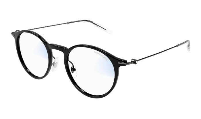 MONTBLANC Eyeglasses Black-ruthenium-transparent/Lens Height: 45,80 Lens Diagonal: 52,50 Shape Description: Round/oval/panthos
