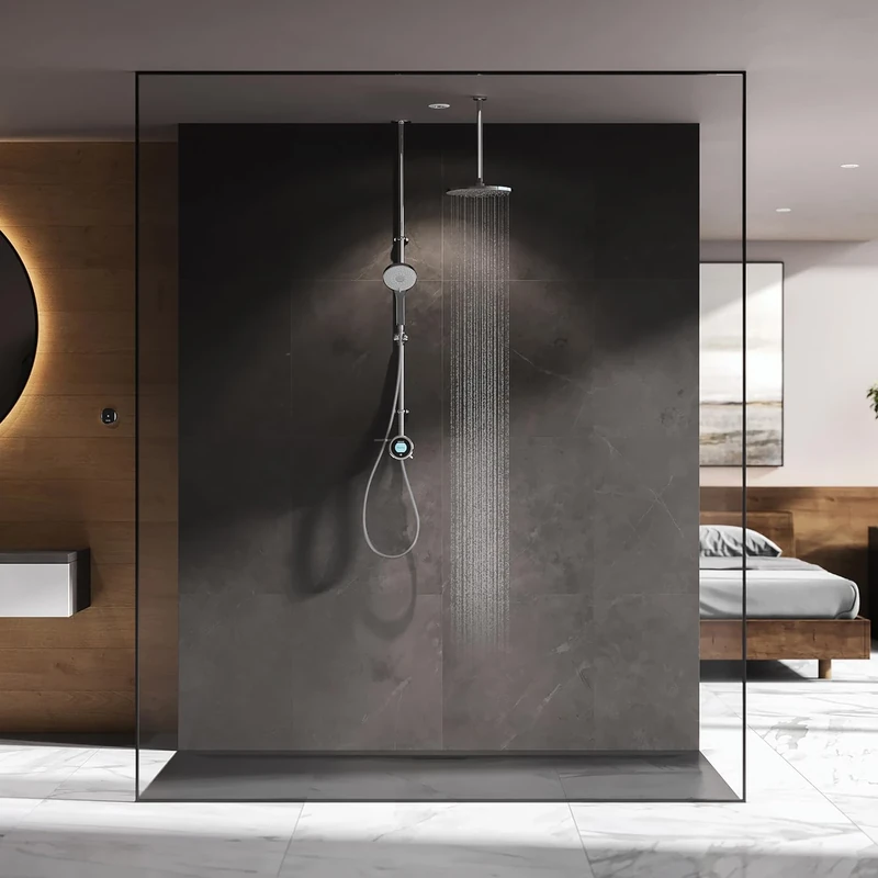 Aqualisa OPQ.A2.EV.DVFC.23 Optic Q Smart Shower Exposed with Adjustable and Ceiling Fixed Heads - for Gravity Pumped Systems