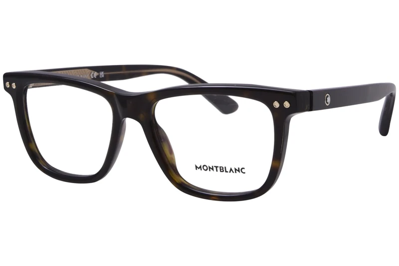 MONTBLANC Eyeglasses Havana-havana-transparent/Lens Height: 37,00 Lens Diagonal: 56,80 Shape Description: Rectangular/Squared