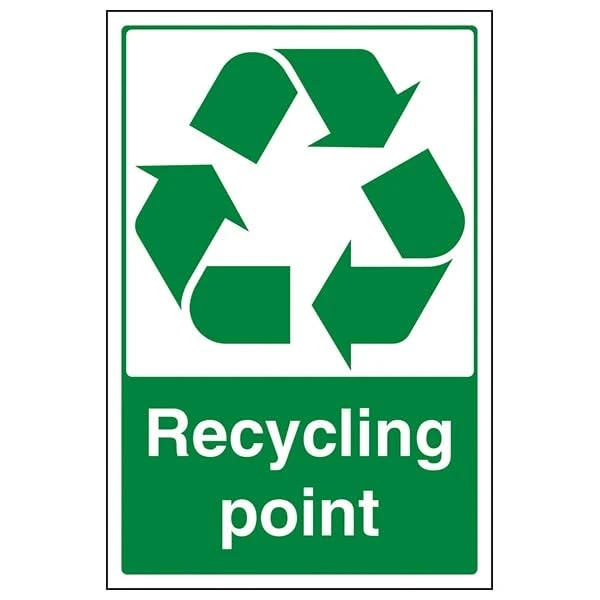 V Safety General Recycling - Recycling Point - 300 X 400MM Safety Sign With Snap Frame