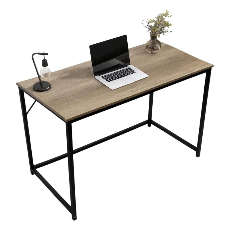 Direct Online Houseware Computer Desk 100 x 50 cm Office Desk for Home Office, Spacious Workstation for Study or Gaming Easy Assembly Rustic Desk Light Brown