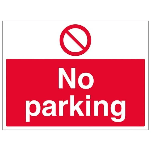 V Safety Prohibition Access - No Parking - 400 X 300MM Safety Sign With Snap Frame