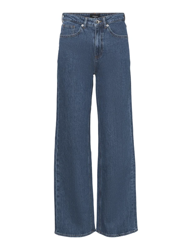 Vero Moda Female Wide Cut VMTESSA High Waist Wide Leg Cut Jeans, Medium Blue (Medium Blue Denim), 26W x 30L