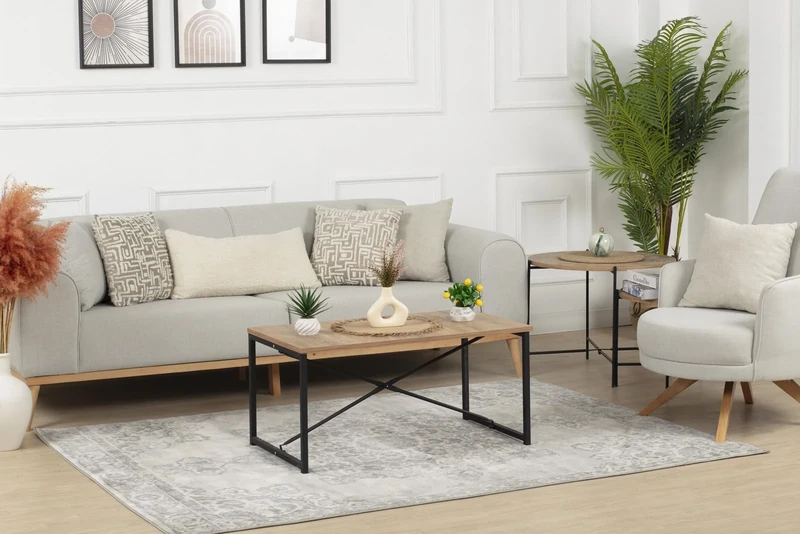 Livabliss Kuta Vintage 140x200 cm – Scandi Neutral Design, Traditional Boho Pattern, Natural Easy-Care Pile for Living Room and Bedroom, Grey and Ivory