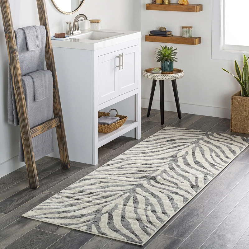 Livabliss Luanda Geometric Scandi Area Rugs Living Room 140x200 cm, Dining, Kitchen - Neutral, Abstract Patterned Rugs, Boho Rug Style, Easy Care Pile - Large Rug, Charcoal, Grey and Beige