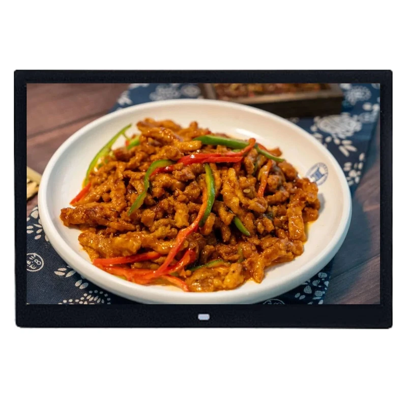 High-definition large screen, 7-15 inch digital photo frame, home/advertising use, electronic photo album (Color : Black, Size : 8 inches)