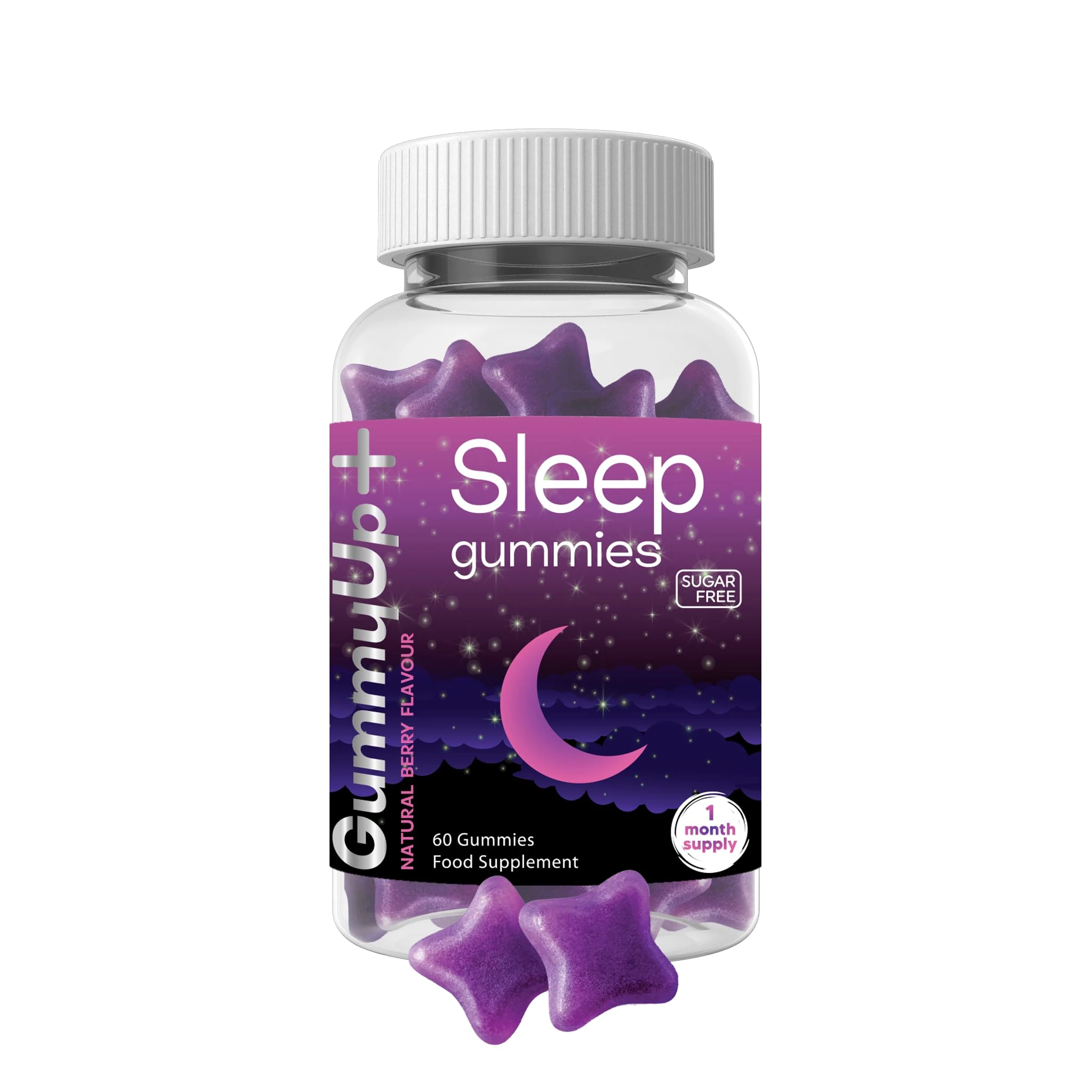 Sugar Free Sleep Gummies x 60 | High Strength Natural Sources Fast Absorbing | Vegan Friendly | Gluten-Free | Chewable Berry Flavour | Gummy up
