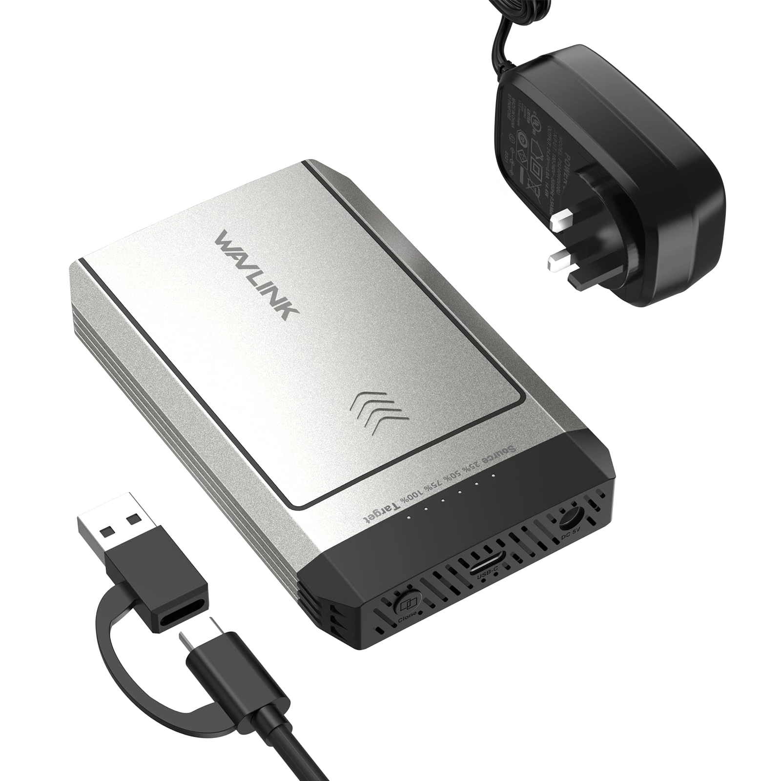 WAVLINK M.2 Duplicator - Dual-Bay Offline Clone Tool, NVMe Enclosure for SSDs PCIe Sizes 2230/2242/2260/2280, Supports NVMe and AHCI, up to 8TB