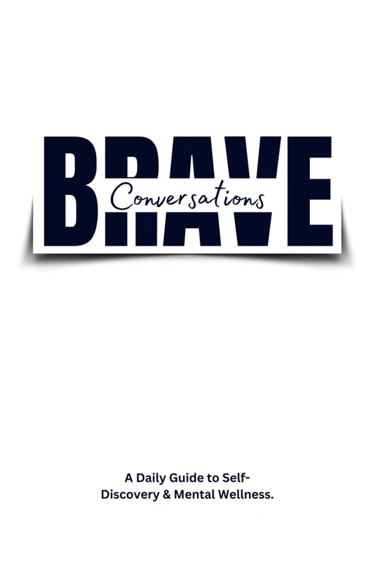 'Brave Conversations' Journal (White/Blue) 300 Page Journal: A Daily Guide to Self-Discovery and Mental Wellness