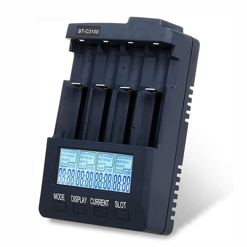 The New BT-C3100 V2.2 Digital Intelligent 4 Slots AA/AAA LCD Battery Charger UK Plug