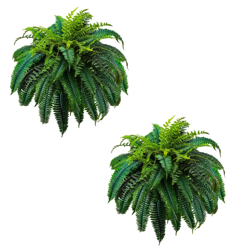 GYERB 88 Leaves Fake Ferns, Large Artificial Boston Fern, Faux Fern Plants for Home, Office, Garden Indoor Outdoor Decoration(48 inch,1pack)