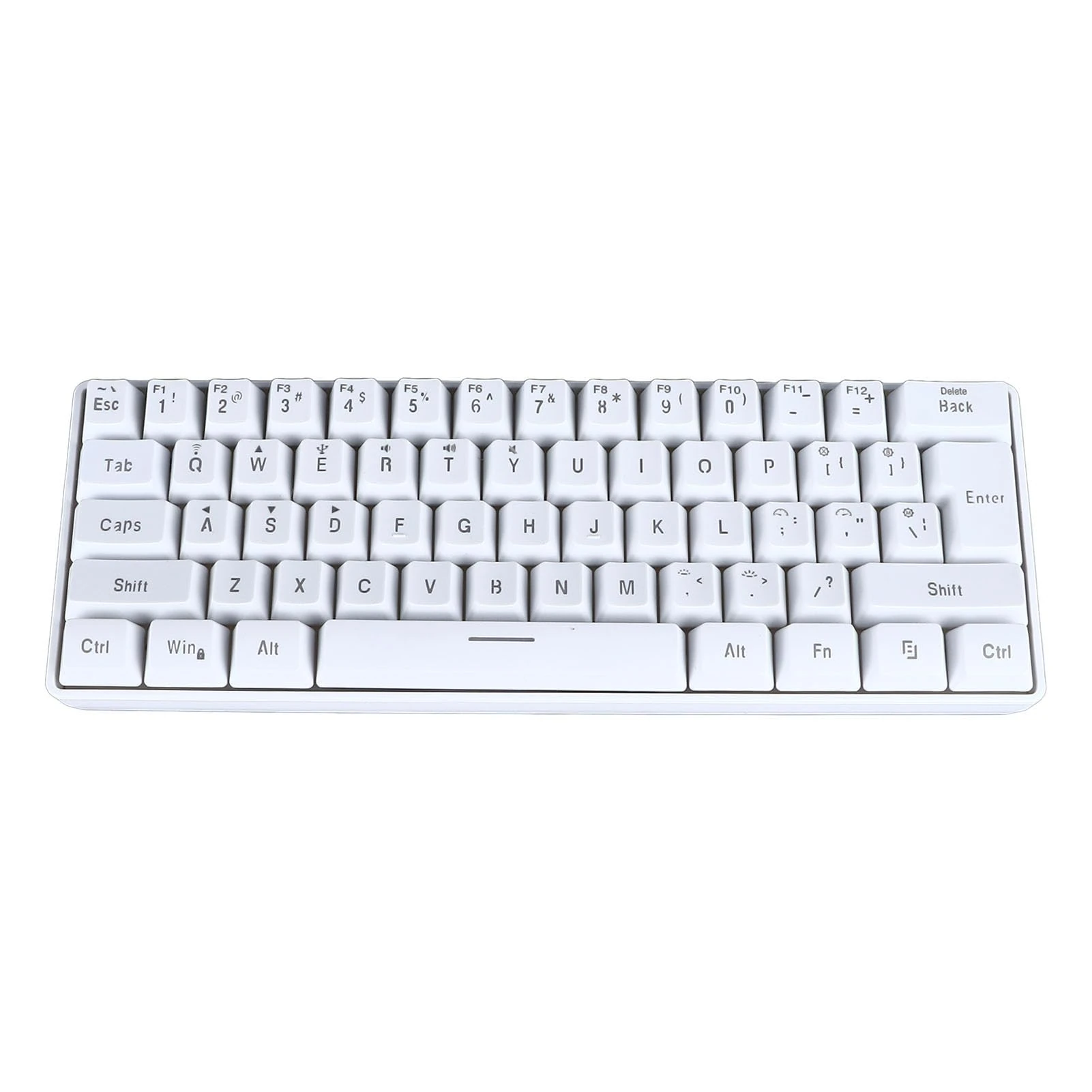 Annadue Wireless RGB Gaming Keyboard, Bluetooth/2.4Ghz/Wired 3-Mode 61 Keys Compact Keyboard, for Win98SE Me 2000 XP/7/10/11, for OS X, the latest for Linux, for Home Office (White)