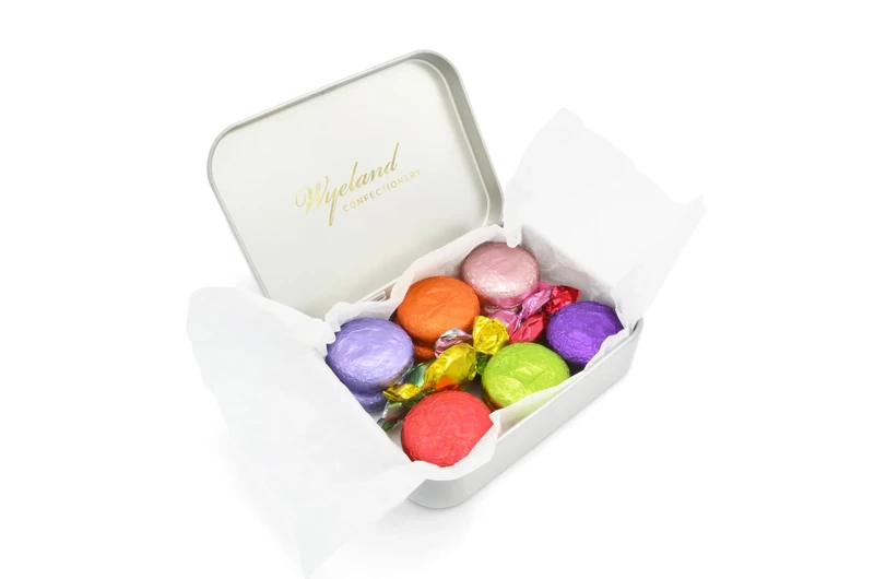Luxury Vegan Dark Chocolate Fondant Creams - 12 Chocolate Creams, 6 Assorted Flavours in Reusable Gift Tin - Gluten Free and Dairy Free Chocolate