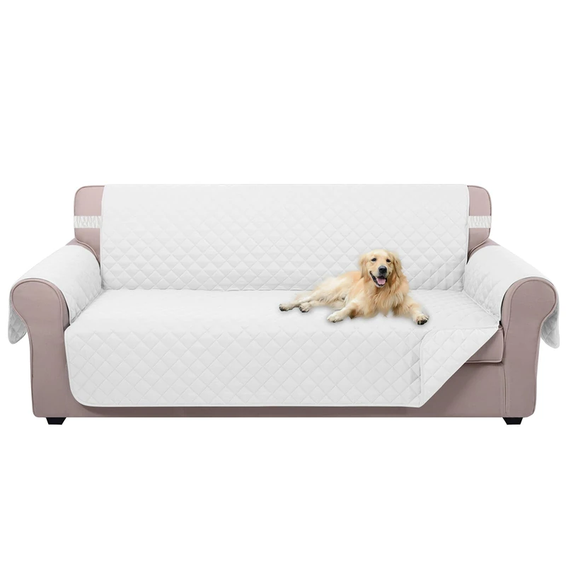 U-NICE HOME 4 Seater Sofa Cover 91''Large Couch Cover, White