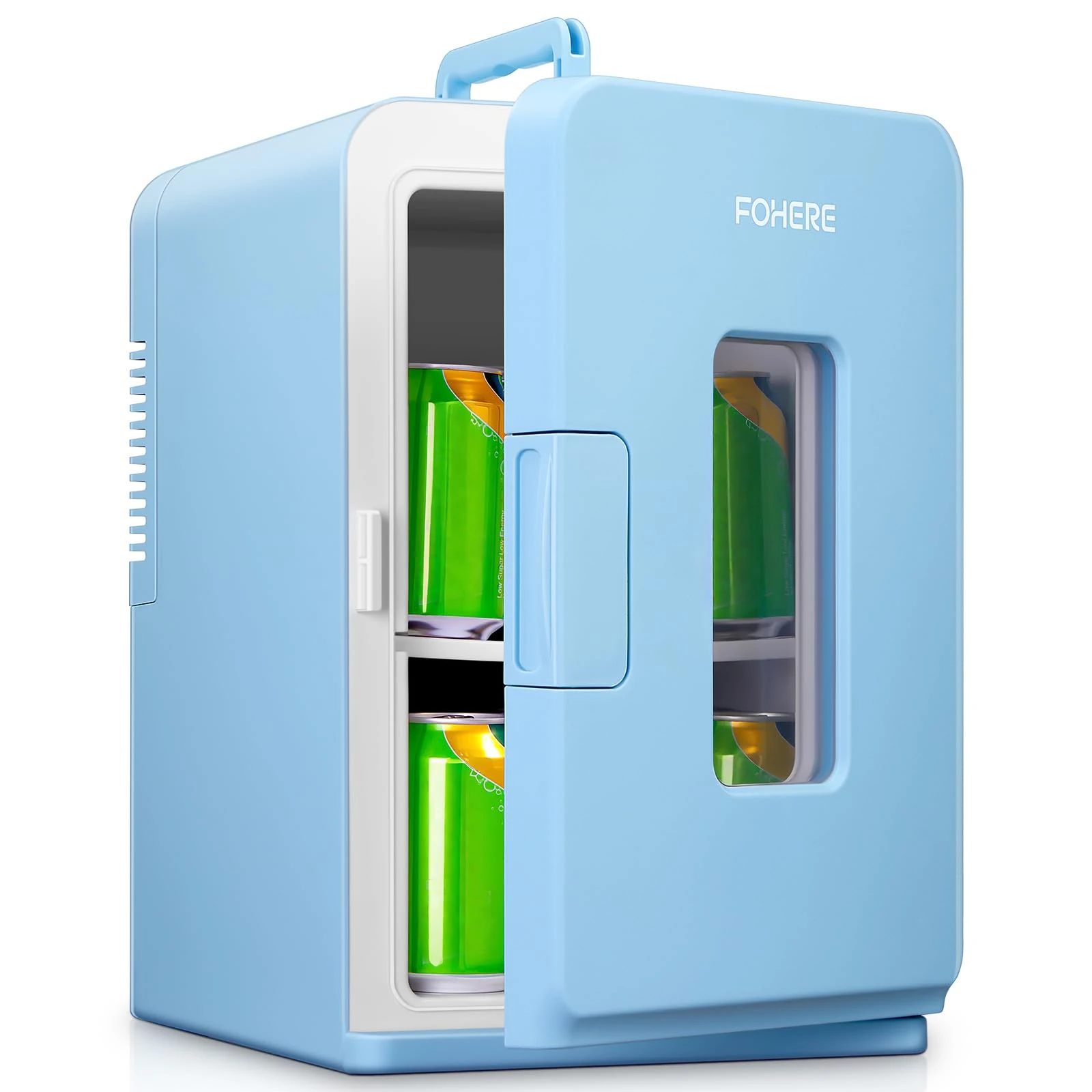 Mini Fridge 15L, Small Fridge for Bedrooms, Cool/Warm Function, Portable 12V/240V, ECO Low Noise Mode, Cooler for Beauty, Drinks, Camping, Traval (Blue)