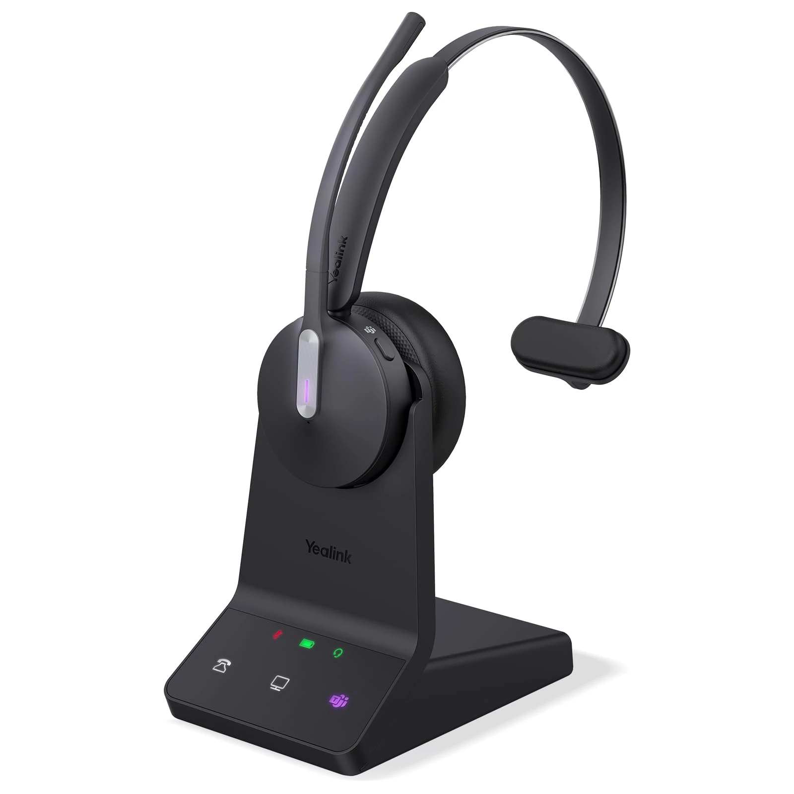 Yealink WH64 DECT & Bluetooth Mono Teams Wireless Headset with Microphone, 606 ft Range On Ear Headphones with 3X Noise Cancelling Mic,26H Talk Time,Microsoft Certified PC Headsets for Work,VoIP Phone