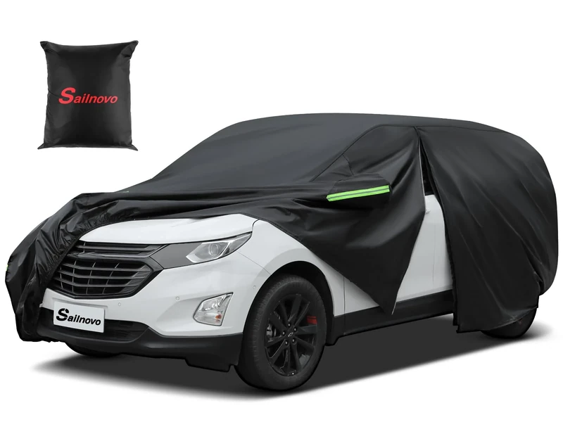 Sailnovo Heavy Duty SUV Car Cover Universal Fit 182-190" inch Waterproof All Weather Protection Zipper Access For Kia, Volkswagen Outdoor Snow Sun UV Shield