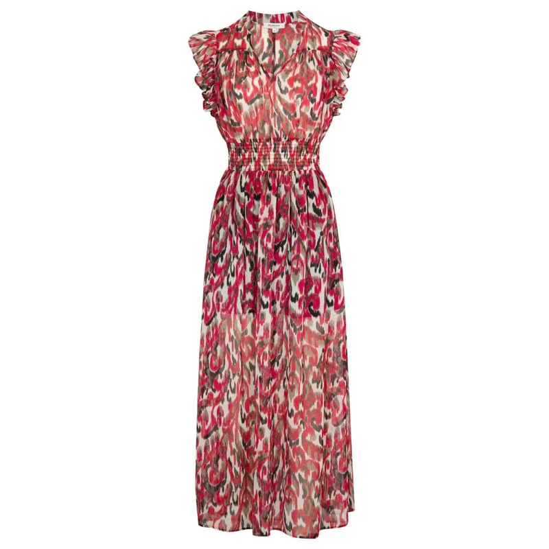 Morgan Women's Pink Printed Short-Sleeved Maxi Dress, UK 8