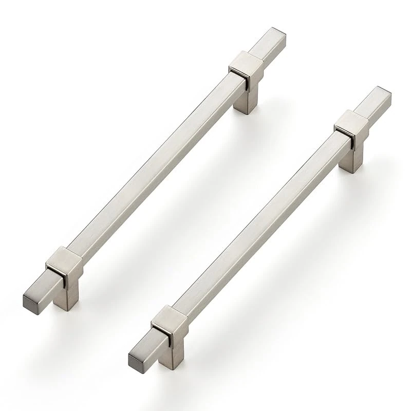 30 Pack Brushed Nickel Cabinet Handles, 6-1/4" Hole Center Drawer Pulls