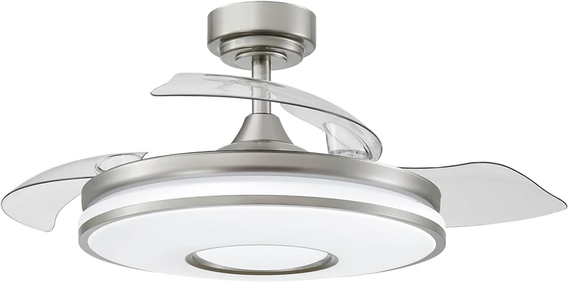 Levitantes Ceiling Fan Nickel 3 Folding Blades, 32/44.5X108cm, 3 Light Temperatures - Image 1