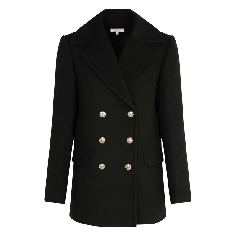 Morgan 242-GCAB Coat Mid-Long, Black, 34 Woman