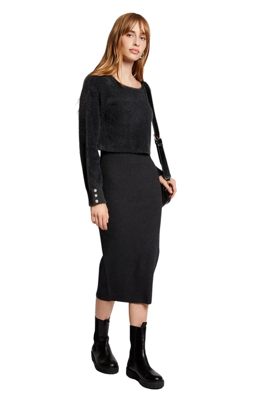 Morgan 242-Rmona Dress, Anthracite Gray, Woman