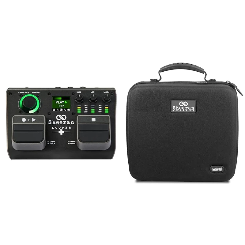 SHEERAN LOOPER + Dual Track Pedal for Guitar, Bass, Keyboard, Vocals and More, with 128 Loops Storage, 4 Looping Modes, LED Screen and Audio Interface, and UDG Creator Hardcase