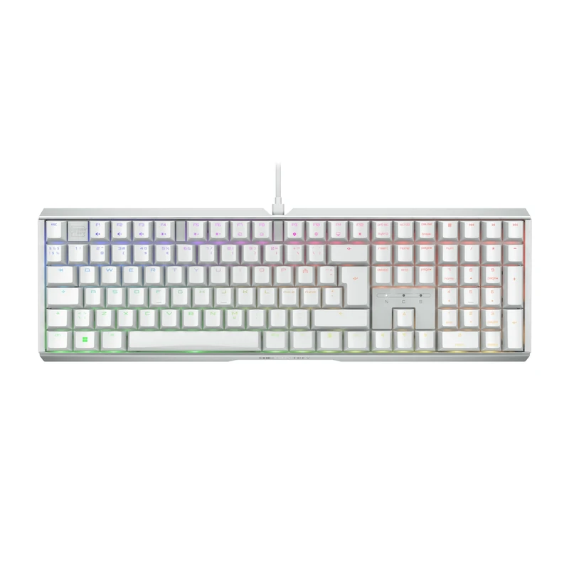 CHERRY XTRFY MX 3.1, Mechanical Gaming Keyboard, Pan-Nordic Layout (QWERTY), RGB Lighting, Aluminium Housing, USB-A Port, MX2A RED Switches, White