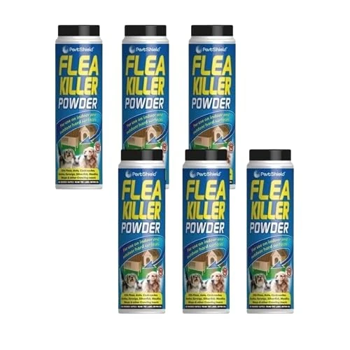 SDMAX Flea Killer Powder, Crawling Insect Killer, Fleas Protection Spray, Easy to Use, Ideal Spray for Pet Beds, Carpets and Furnishings, Indoor Outdoor Use, 200g (6 Pcs)