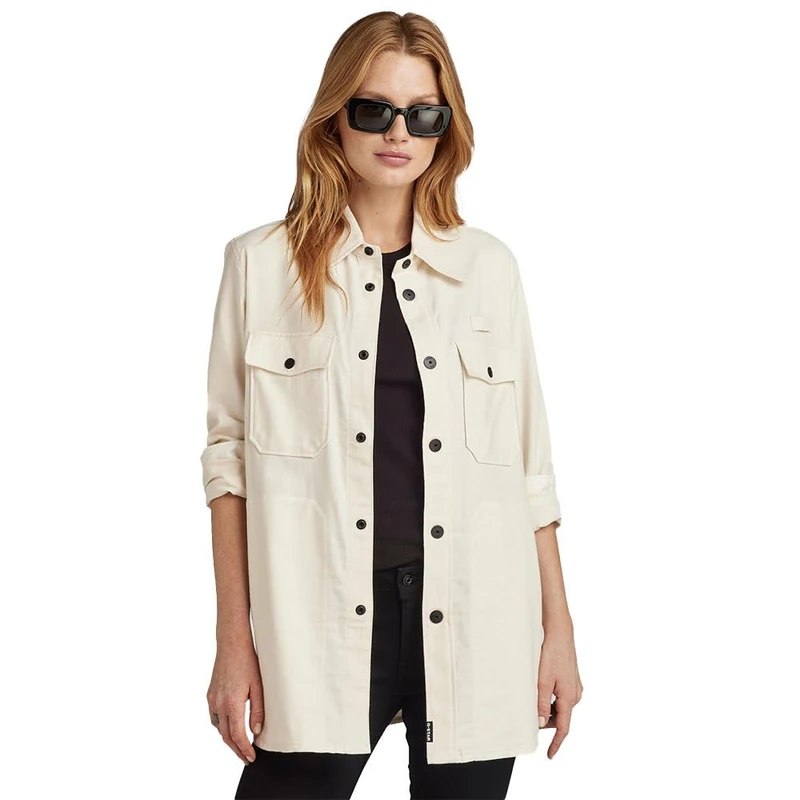 G-STAR RAW Women's Boyfriend Overshirts, Beige (ecru D22178-D299-159), XS