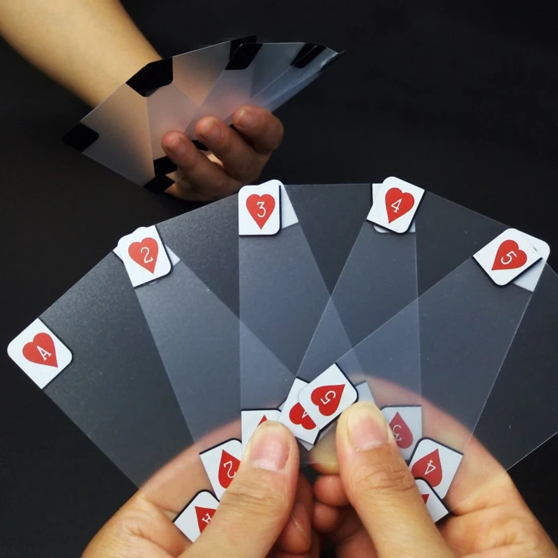 Pderlous Transparent Plastic Waterproof Poker Novelty Poker Index Playing Cards