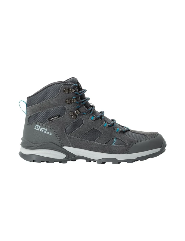 Jack Wolfskin Women's Trail Hiker Texapore Mid Hiking Shoes, Tarmac Grey Light Blue, 8.5 UK