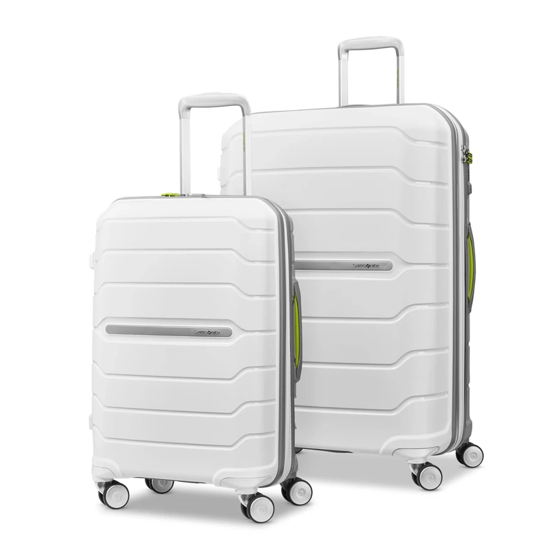 Samsonite Freeform Hardside Expandable with Double Spinner Wheels, White/Grey, 2-Piece Set (21/28), Freeform Hardside Expandable with Double Spinner Wheels