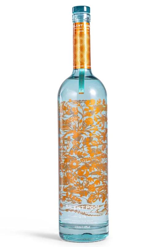 SILENT POOL - Ultra-Premium London Dry Gin Magnum 1.5L - 43% ABV - 24 Botanicals with Floral, Citrus & Honey Notes - Ideal for Gin Lovers & Special Occasions