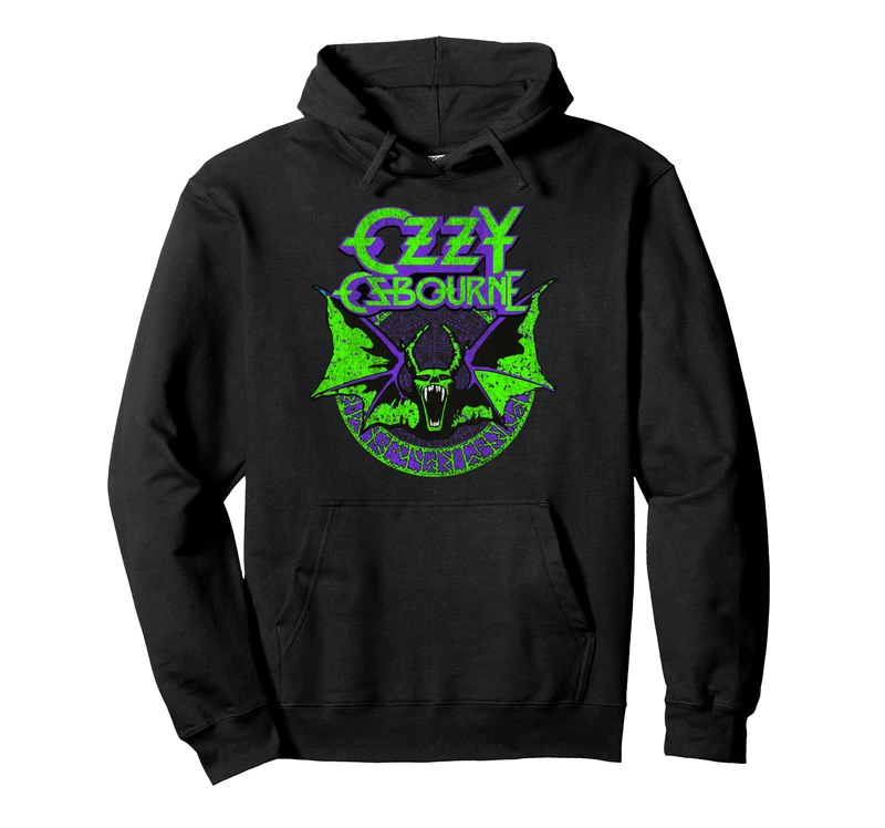 Ozzy Osbourne Bat Circle Neon Pullover Hoodie