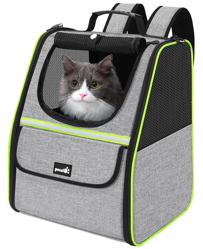 pecute Cat Backpack Carrier, Small Dog Backpack Carrier, Pet Backpack Carrier for Cats Dogs Puppy Kitten, Cat Carrier Bag Carrying for Travel Hiking Bike Riding Walking Outdoor