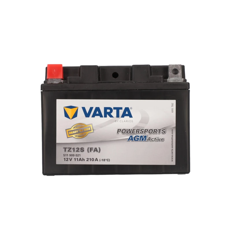 VARTA Powersports Active AGM Motorcycle Battery 11 Ah / 210 A Long Life Precharged, Maintenance-Free, Suitable for Motorcycles, Scooters, Quads, Jet Skis and Snowmobiles Black