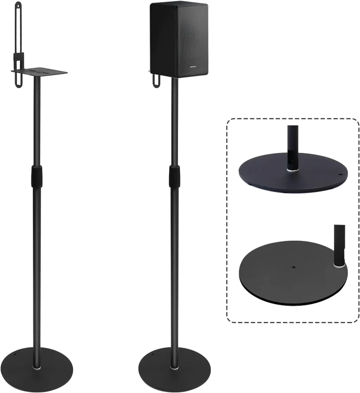 Speaker Stand Floor Pair 2Pack, Compatible with Samsung Sony, Height Adjustable 29in to 55in for Speakers up to 5kg/11lb, Speaker Stands with Universal Compatibility by Gekufa