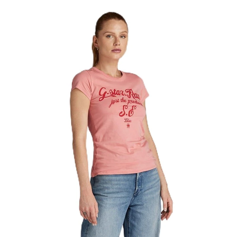 G-STAR RAW Graphic STM 3 Slim r t ss wmn, Pink (Cactus Pink D24715-c627-3514), M
