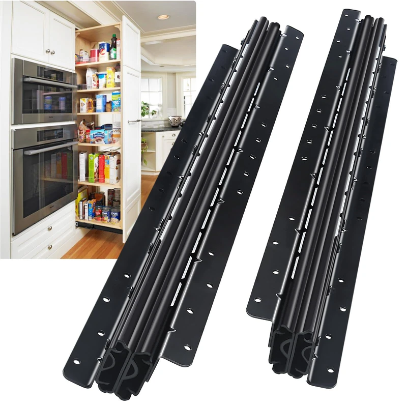 VAGUDE Heavy Duty Extension Floor Mount Bottom Mounting 1 Pair Drawer Runners for Undermount 400 600 800 1000 mm Hidden Under Rail Guide Slide Rails 120 kg (Bottom Mount, 800-1850 mm)