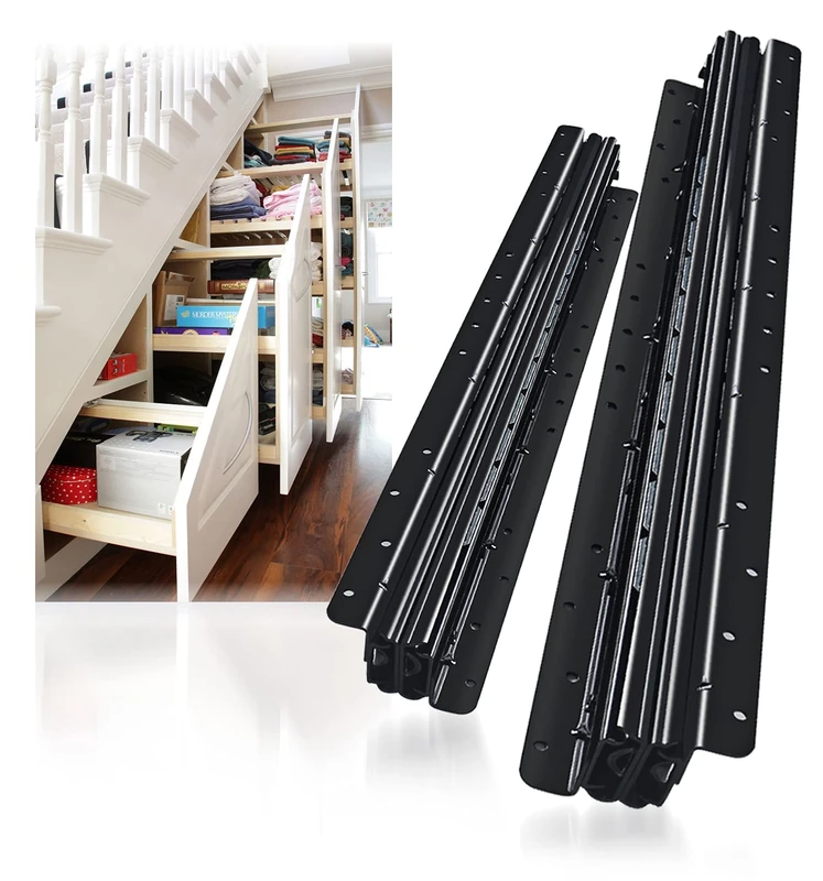 VAGUDE 1 Pair Undermount Heavy Duty Drawer Slides Bottom Mounted Full Extension 16 24 32 40 Inch Hidden Under Ball Bearing Metal Rails Track Guide Glide Runners 200 Lbs (Bottom Mount, 40 Inch)