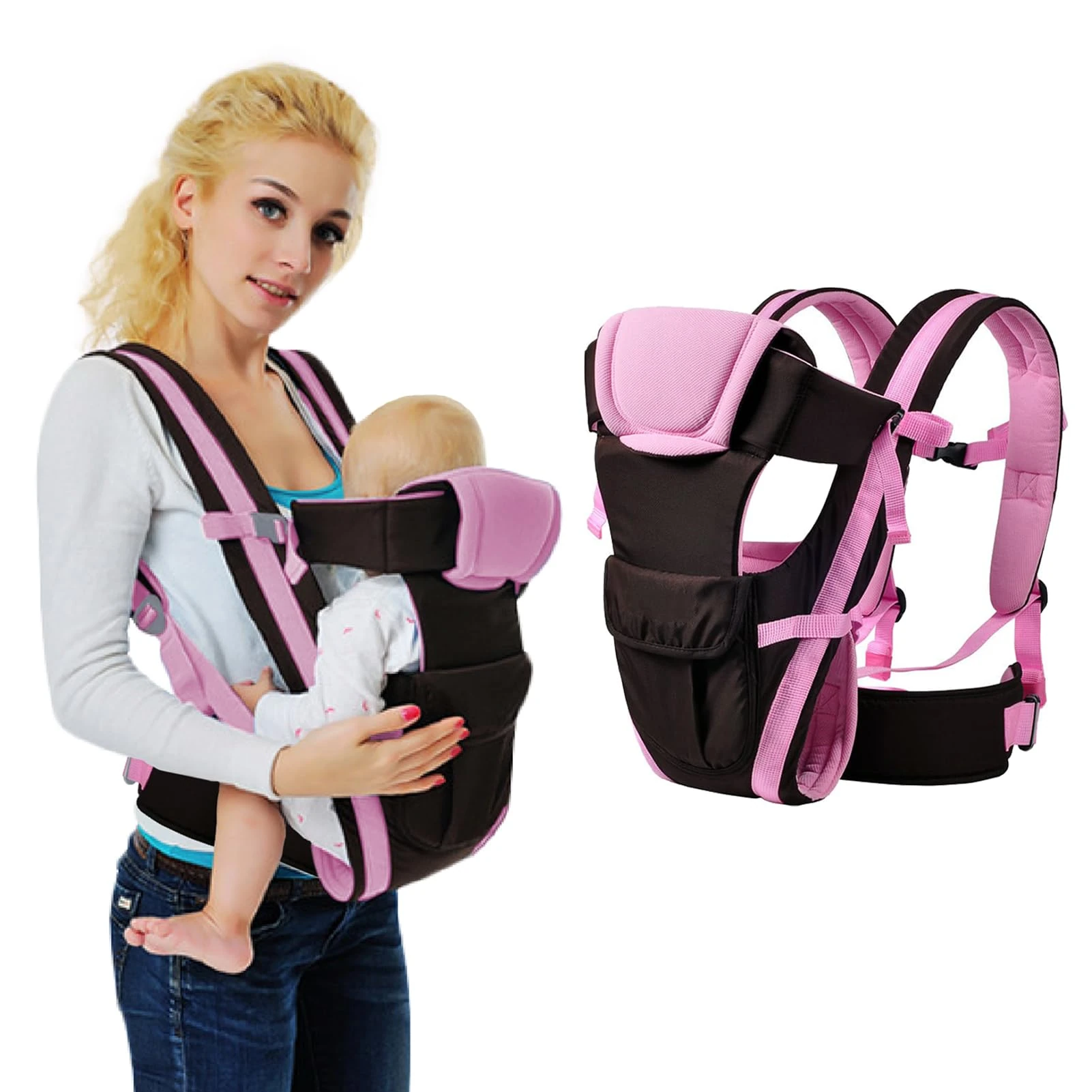 IULONEE 4-in-1 Baby Carrier Ergonomic Toddler Wrap Carrier Multifunction Baby Carrying Backpack Toddler Sling Infant Wrap Sling for Newborns and Older Babies 3.5-20 Kg