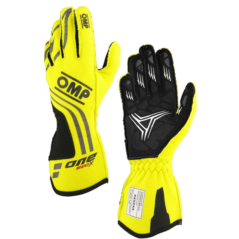 Omp Racing Gloves One EVO-X MY24 FIA 8856-2018, Fluo Yellow, Size S