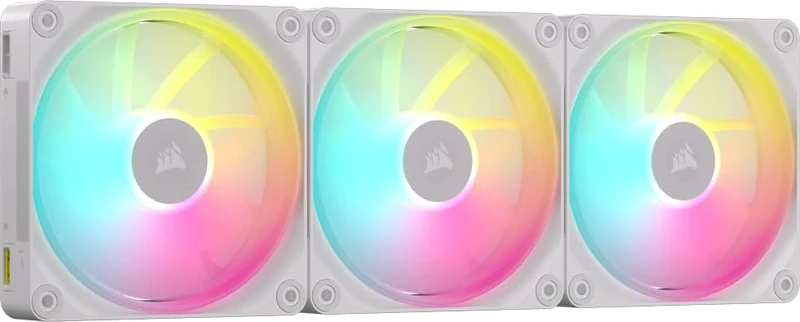 Corsair iCUE LINK LX120 RGB 120mm PWM Fans Triple Pack – Dual Light Loops – Includes iCUE LINK System Hub AirGuide Technology – White